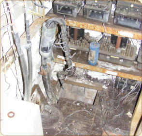 Some of the electrical components destroyed by the flooding