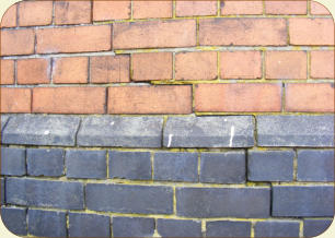 Cracks in the brickwork caused by the vibration of passing trains